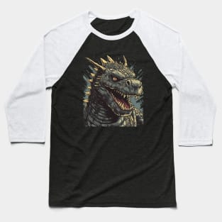 Monster Reptile Portrait Baseball T-Shirt